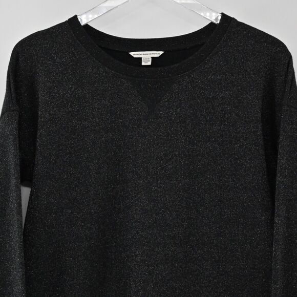 AMERICAN EAGLE Sweater Womens Size M Black Shimmer Cotton Blend Sweatshirt Style - Picture 2 of 12